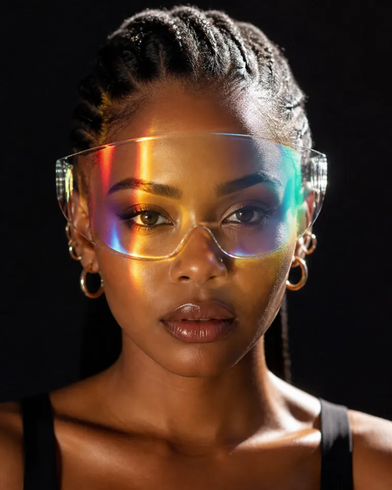 Creator looking through a spectral optical visor